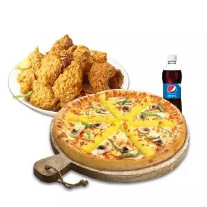 [피나치공] 고구마피치세트L(고구마피자L+후라이드치킨(뼈))+치즈크러스트+콜라1.25L