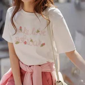 로미스 플라워레터링 반팔티