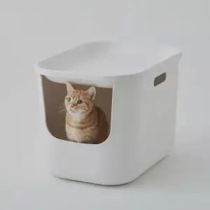 무인양품 폴리프로필렌 고양이용 화장실 뚜껑 포함 207485