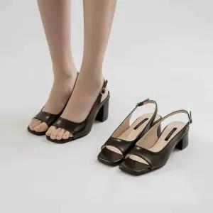 SOVO 카이든 슬링백 오픈토 미들힐 4cm 7cm