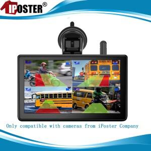 iPoster 5/7/10인치 DVR 쿼드 모니터는 트레일러 RV용 BSD 기능이 있는 태양광 무선 자석 후방 카메라에만