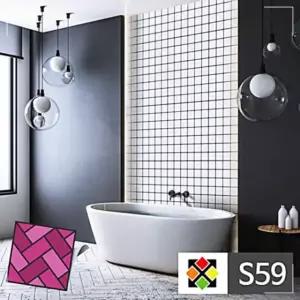 스티커타일 S59 큰바둑판 붙이는 타일시트벽지 RW8D329913