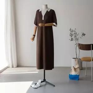 (안나앤플러스) 카라배색 니트 원피스[드레스CG277] 빅사이즈