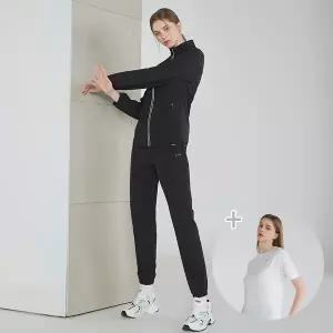 [르까프] 25SS 여성 우븐 트레이닝복+반팔티 세트 3종택1