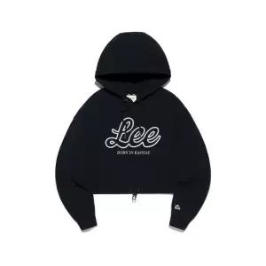 [LEE]리후드티 CQK LE2501HD60NA 우먼 유니온 로고 크롭 후드 네이비