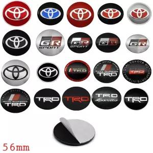 자동차휠캡 56mm 4개 자동차 휠 센터 허브 캡 배지 스티커 커버 액세서리 도요타 프라도 아쿠아 힐룩스 캠