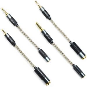 GUCraftsMAN 호환 휴대용 헤드폰 어댑터 케이블 6N 단결정 실버 잭 변환 3.5mm 4.4mm