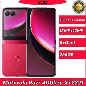 98% 새것 모토로라 레이저 40 울트라 5G XT2321 휴대폰 CPU 퀄컴 스냅드래곤 8+ 1세대 화면 6.9인치 지문인