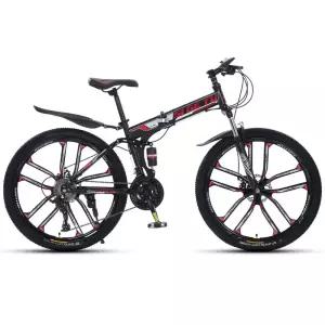 접이식 산악자전거 팻바이크 블랙 타이어 광폭 빨강 엠티비