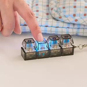 키캡 키보드 키링 LED 클리커 열쇠고리 청축 키홀더