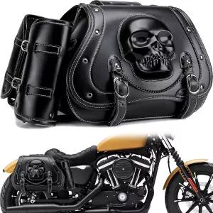 누블리 모터사이클 새들백 컵 홀더가 있는 30L 가죽 방수 사이드 할리 데이비슨 스포츠 선수 다이나