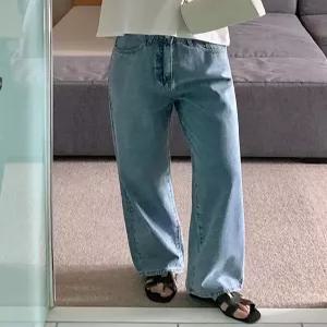 18347 연청 스톤워싱 일자핏 데님 (one color) 히든밴딩