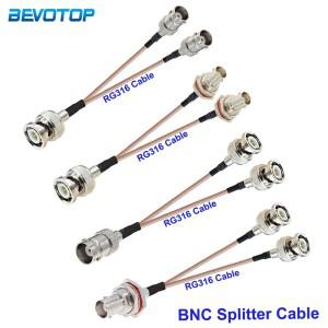 RG316 BNC 분배기 케이블 1개 BNC-듀얼 암/수 커넥터 50옴 V 타입 연장 RF 동축 점퍼 피그테일