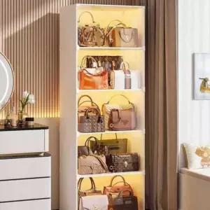 가방 진열장 투명 흰색 명품백 정리대 럭셔리 캐비닛 진열대