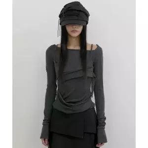 플레이업 FLAREUP [유인 PICK]Layered Bustier Long S리 LEEve FL105_Charcoal Melange 3036269
