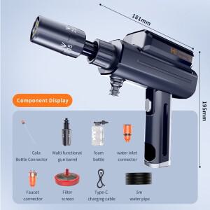 접이식 전기 고압 무선 세차기 물총 1.71Mpa 자동 흡입 4000mAh 가정 정원 청소용