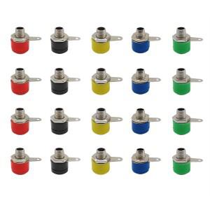 20Pcs 4mm 바나나 소켓 잭 암 커넥터 바인딩 포스트 스피커 패널 터미널 플러그 어댑터 5 색