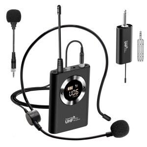 무선 마이크 헤드셋, 헤드 스피커 시스템, 음성 증폭기용 UHF 프로페셔널 핸드헬드 마이크, LED 디지털 디스플레이, 교육, 피트니스 강사, 투어 가이드에 적합