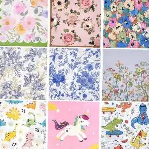 꽃무늬 동물 캐릭터 파티 테이블 장식 냅킨 20p 다양한 디자인 패턴 행사용