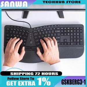 Sanwa Bluetooth 키보드 무선 인체 공학적 백라이트 곡선 표면 충전 태블릿 패드 오피스 게임 비즈니스 핸