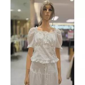 [에고이스트] 스퀘어넥 러플 볼륨 블라우스 ER2OBL-53 691016