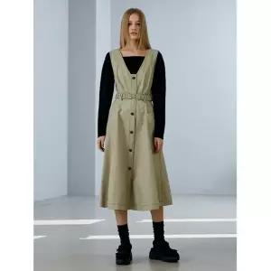 에고이스트 [55사이즈특가] 웨이스트 벨티드 서스펜더 원피스 베이지 EP2OOP02 690517