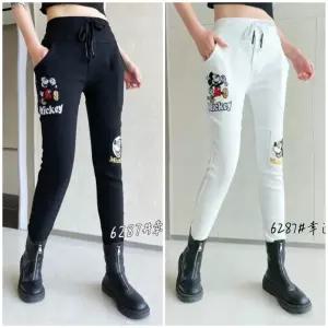 미프 2026 봄 여성 신상 간절기 스판 허리 밴딩 여자 배기 면 고무줄 편한 롱 팬츠 블랙 검정 화이트 흰색 베기 9부 긴 바지