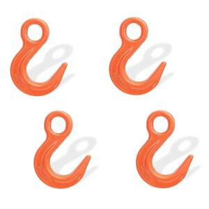 대형 개구부가 있는 Lero 11905파운드(5톤) 안전 합금 장비 팅 작업을 항만 G80 크레인 건설 주황색 후크, 4팩, 팅, 운송, 강철 위한