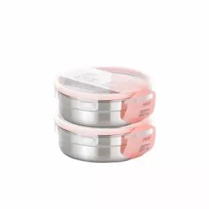 스텐락 국산 스텐밀폐용기 퓨어 원형 7호 1300ml 2P세트