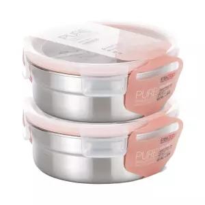 스텐락 국산 스텐밀폐용기 퓨어 원형 5호 700ml 2P세트