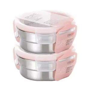 스텐락 국산 스텐밀폐용기 퓨어 원형 3호 300ml 2P세트