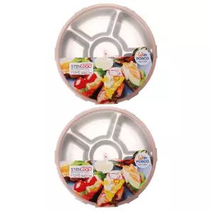 스텐락 국산 스텐밀폐용기 나눔용기 퓨어 멀티원형 5호 1,100ml 2P세트