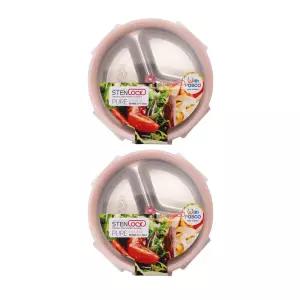 스텐락 국산 스텐밀폐용기 나눔용기 퓨어 멀티원형 2호 350ml 2P세트