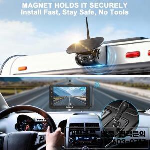 7인치 자석식 태양광 무선 후방 카메라 와이파이 모니터 1분 간편 설치 자동차 트럭 RV용