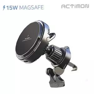 차량용 무선충전거치대 15W 자석식 송풍구 대시보드 겸용 360도 회전 스마트폰