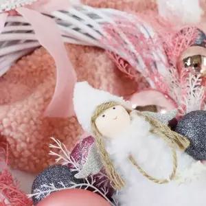 [콩심팥심]크리스마스 화이트천사 핑크리스 DIY 패키지 (5개 묶음) 자몽