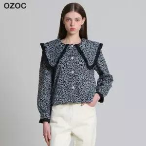 호피 카라 블라우스