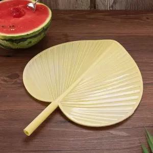 나뭇잎 디자인 빅사이즈 손부채 독특한 대형 왕부채 voj3+3UBG