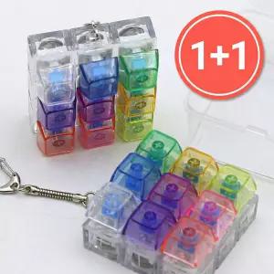 디엠비 LED 9구 키캡 딸깍이 클리커 키보드 키링 피젯토이 무지개