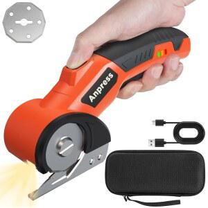 Anpress 무선 전기 가위 판지 플라스틱 충전식 가죽 커터 패브릭 조명 가위 카펫 판지 4V 원단 LED