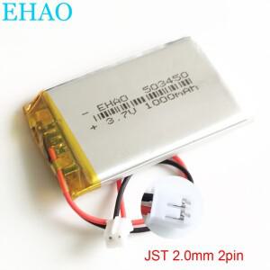 3.7V 1000mAh 503450 리튬 폴리머 LiPo 충전식 배터리 JST PH 2.0 Mp3 스마트 시계 카메라 레코더 스피커용