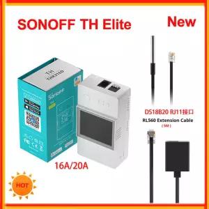 SONOFF TH Elite 16A 20A Wifi 스마트 온도 및 습도 모니터링 스위치 THS01 RL560 MS01 센서와 함께 작동