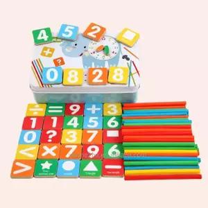 보드게임 사칙연산 원목 교구 시계 수막대 습 놀이 보드게임 W108