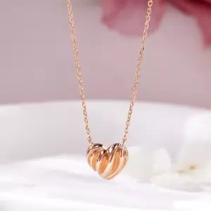 14K 볼륨 통통 라인 하트 체인 목걸이 MNN42431