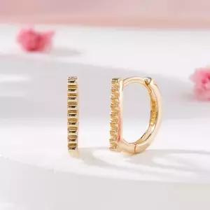 18K 가로 라인컷 원터치 링귀걸이 한쌍 MNE42442