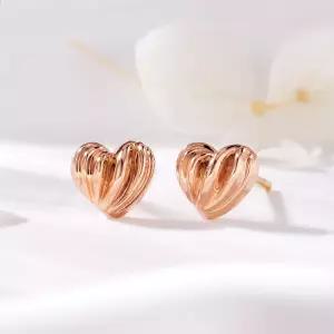 14K 볼륨 통통 라인 하트 침귀걸이 한쌍 MNE42430