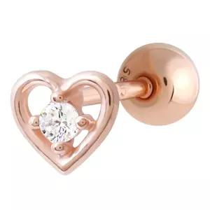 14K GOLD 큐빅하트 미니 베이직 금 피어싱