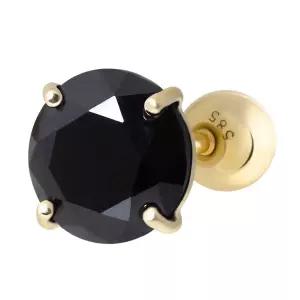 14K GOLD 베이직 5mm 블랙 큐빅 골드 금 피어싱