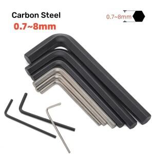 1~20Pcs 육각 렌치 0.7/0.9/1.27/1.5/2/2.5/3/4/5/6/8mm 실버/블랙 미니 소형 L 모양의 알렌 키 세트 자전