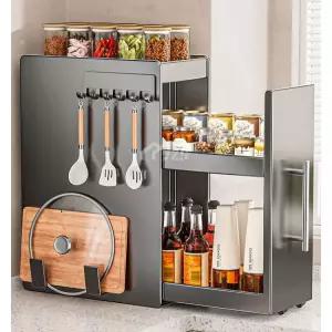 주방 양념장 슬라이딩선반 슬림 부엌 수납장 다용도 슬라이딩 양념통 스탠드 양념 싱크대105503